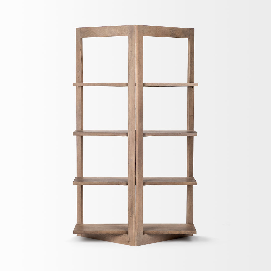 Turnbull I 42L x 16W x 72H Light Brown Wood Four Shelf Shelving Unit