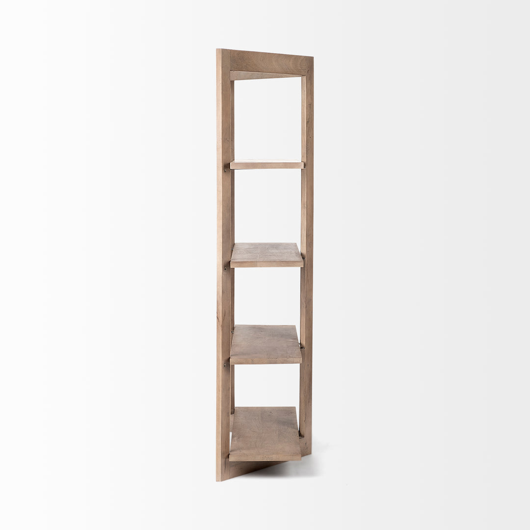 Turnbull I 42L x 16W x 72H Light Brown Wood Four Shelf Shelving Unit