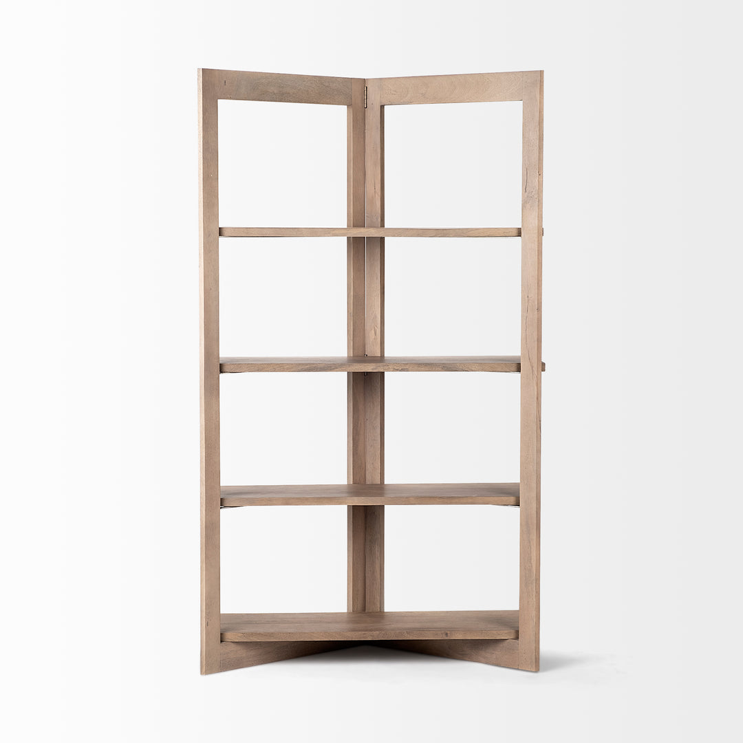 Turnbull I 42L x 16W x 72H Light Brown Wood Four Shelf Shelving Unit
