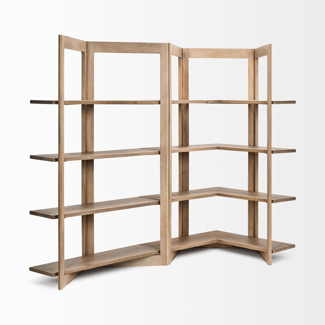 Turnbull I 42L x 16W x 72H Light Brown Wood Four Shelf Shelving Unit