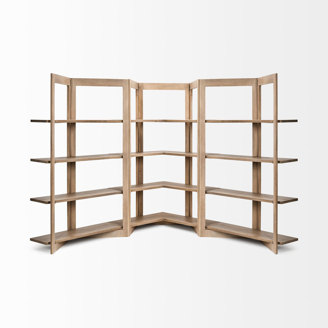 Turnbull I 42L x 16W x 72H Light Brown Wood Four Shelf Shelving Unit