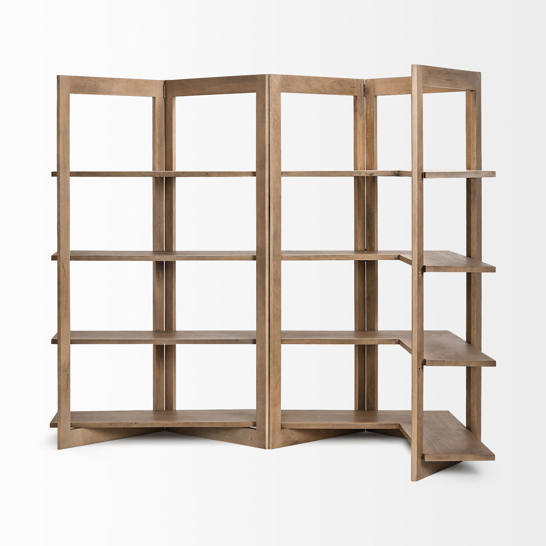 Turnbull I 42L x 16W x 72H Light Brown Wood Four Shelf Shelving Unit