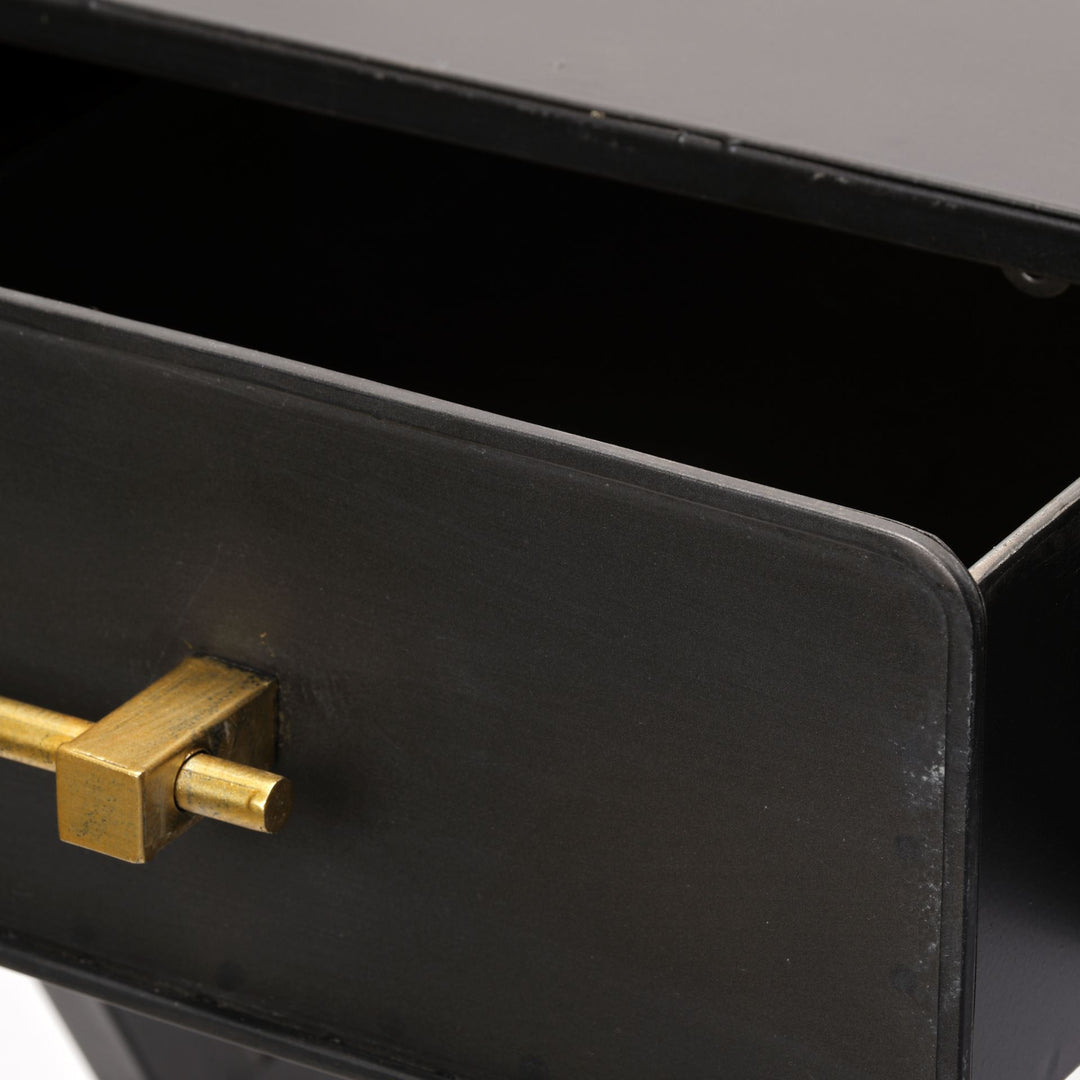 Vince 51L x 18W Black Metal W/Gold Accents 3 Drawer Office Desk