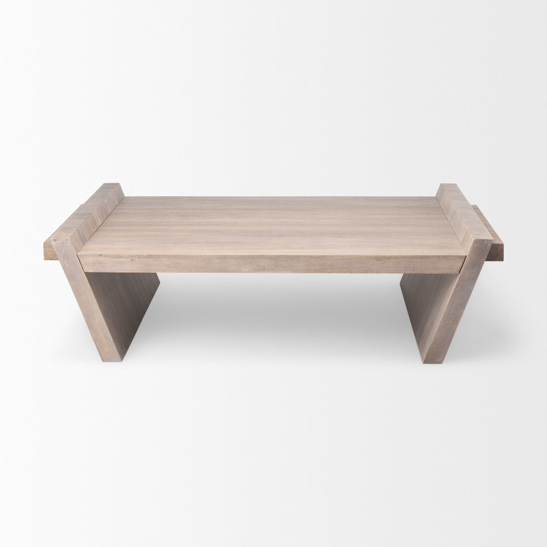 Elaine 59x36 Brown Solid Wood Top & Base Coffee Table