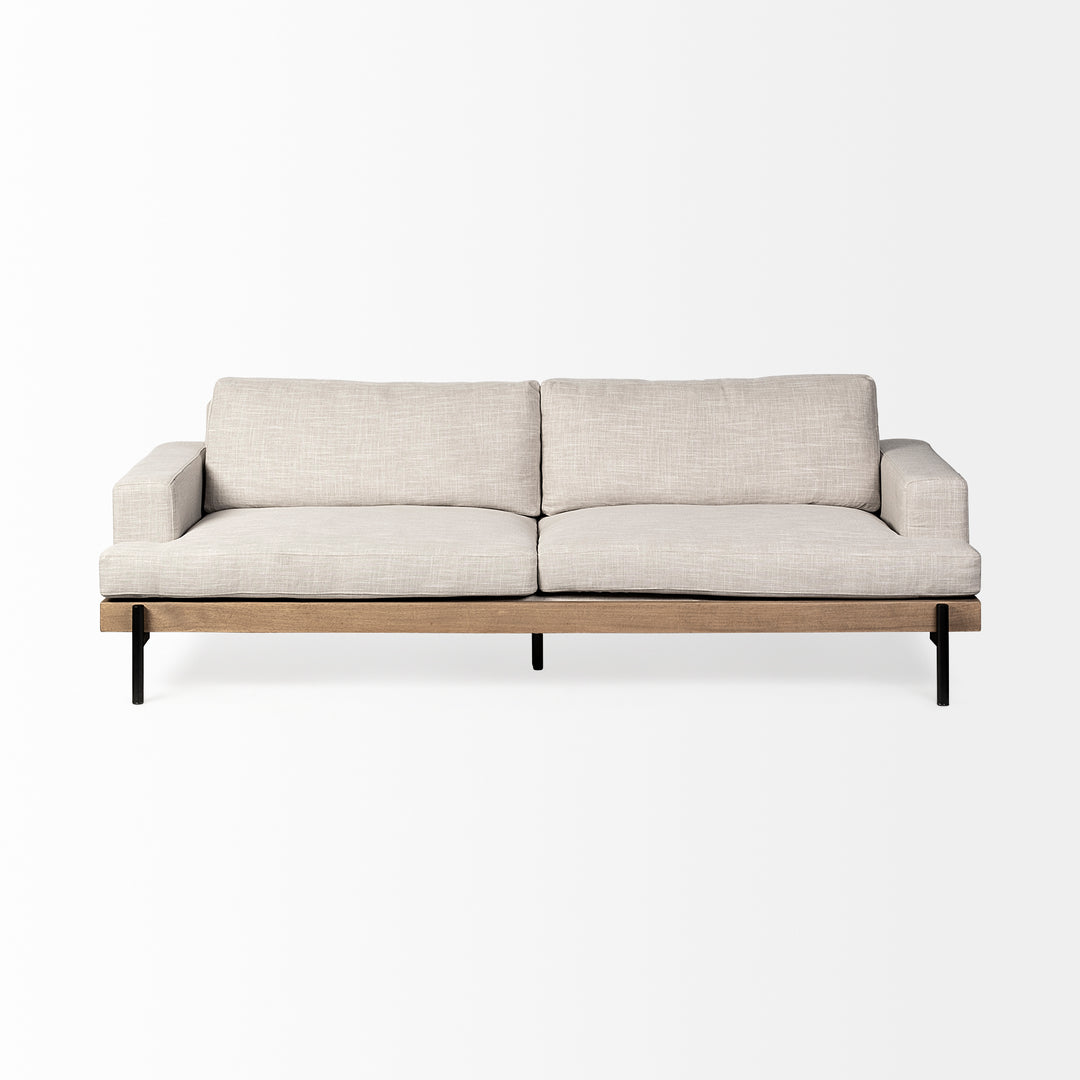 Colburne II 95" Beige Upholstered Three Seater Sofa