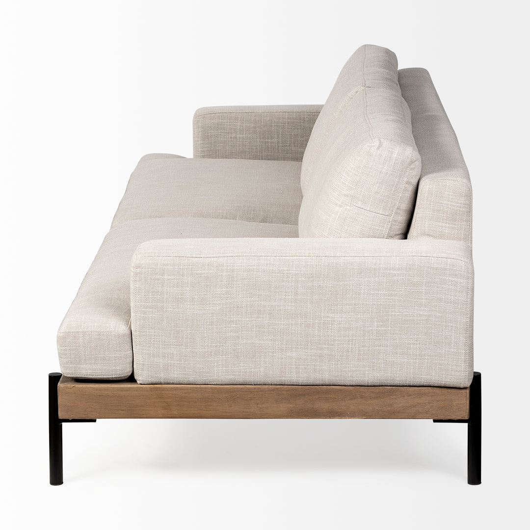 Colburne II 95" Beige Upholstered Three Seater Sofa