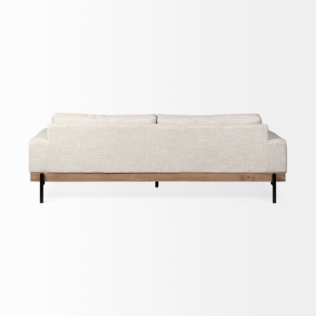 Colburne II 95" Beige Upholstered Three Seater Sofa