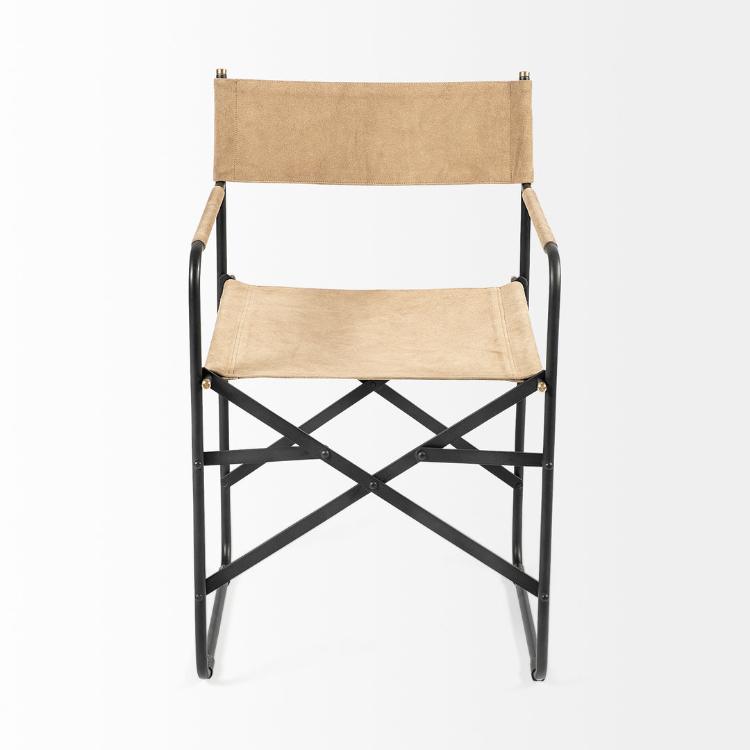 Direttore Tan Leather W/ Black Iron Frame Dining Chair