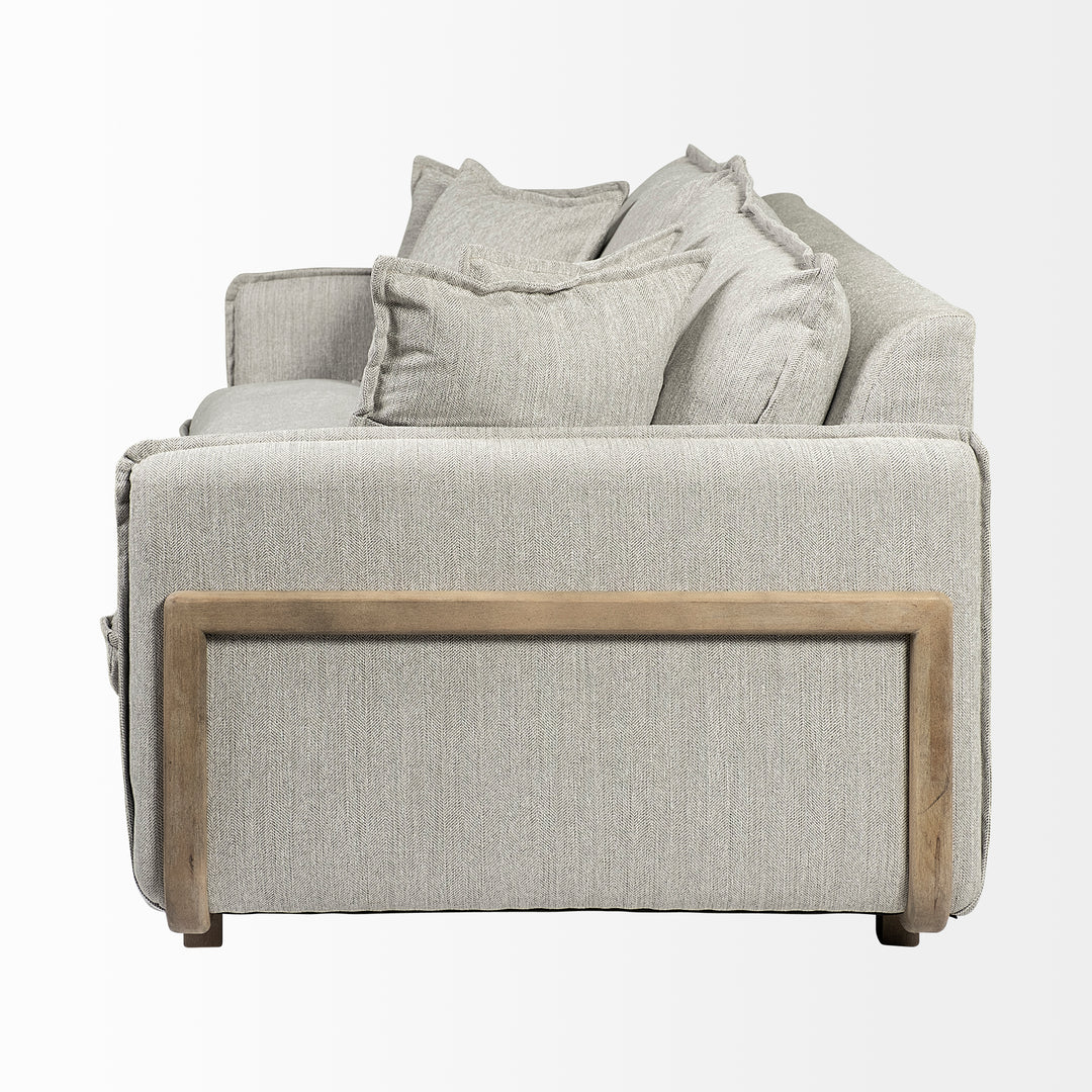 Roy I 84" Frost Gray Upholstered Three Seater Sofa