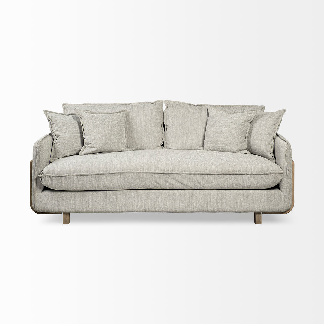Roy I 84" Frost Gray Upholstered Three Seater Sofa
