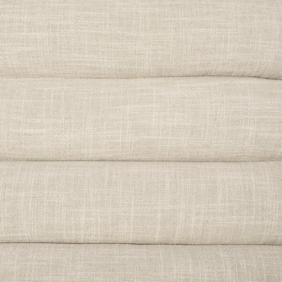 Pierre Beige Fabric Upholstered Armless Chaise Lounge Chair