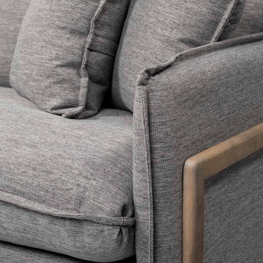 Roy I 84" Castlerock Gray Upholstered Three Seater Sofa