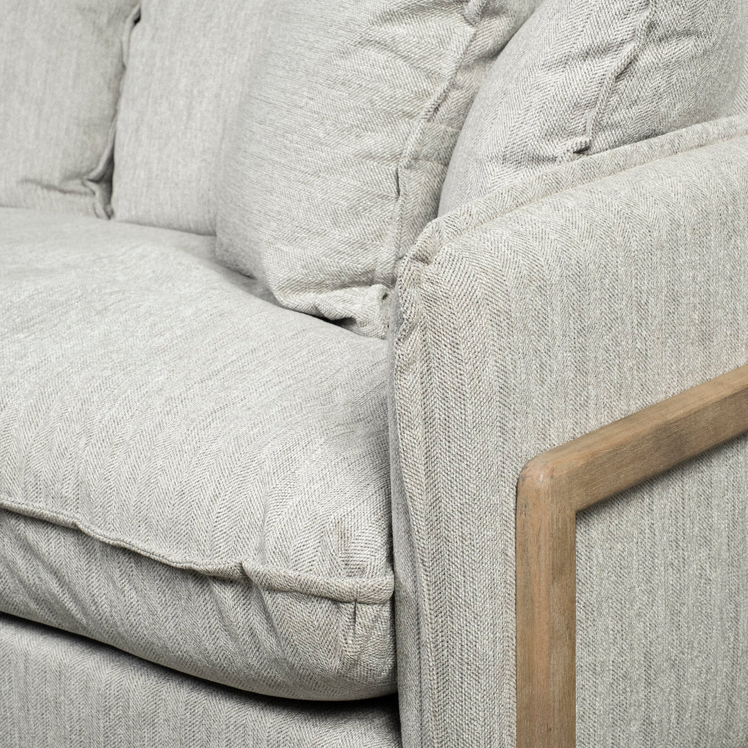 Roy I 84" Frost Gray Upholstered Three Seater Sofa