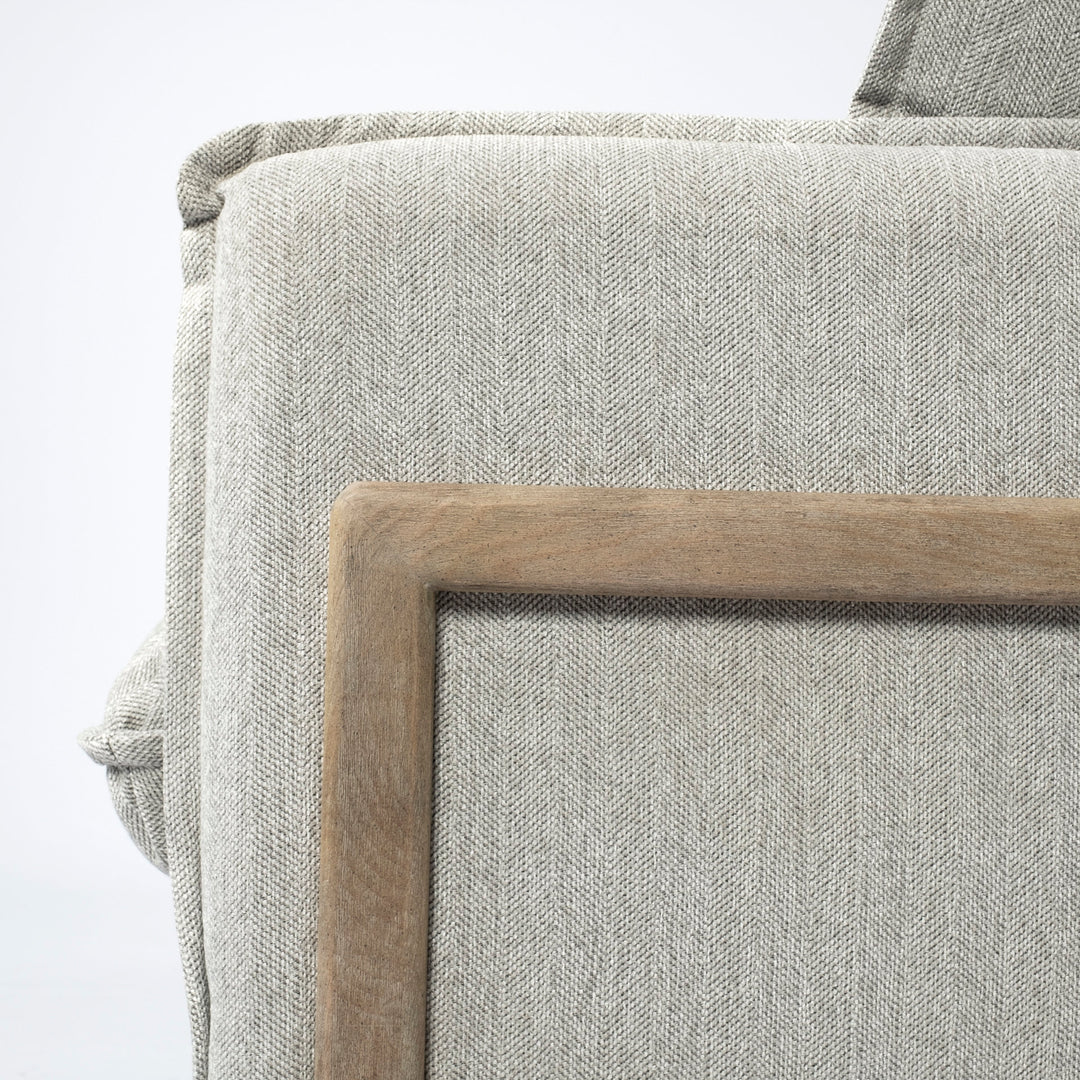 Roy I 84" Frost Gray Upholstered Three Seater Sofa