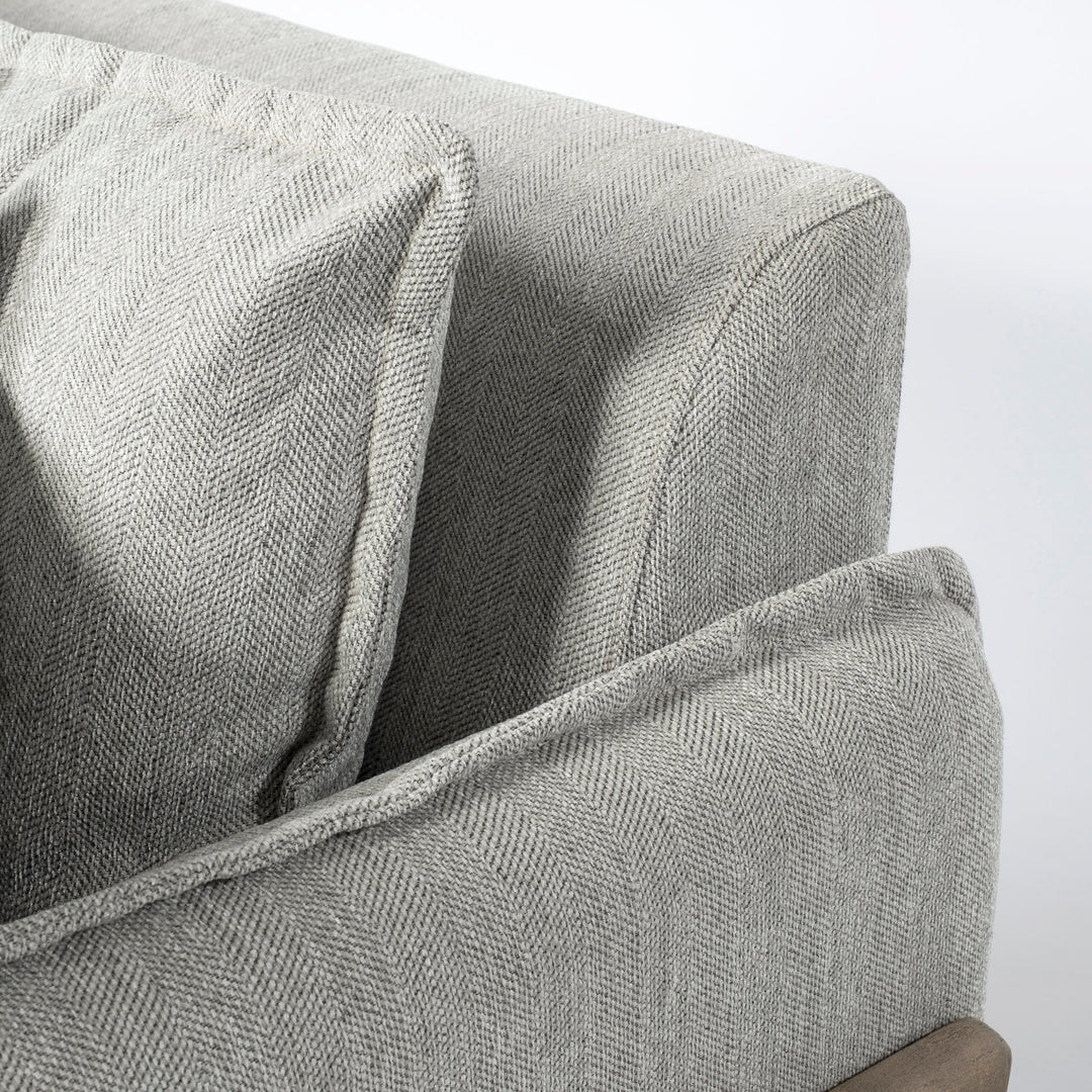 Roy I 84" Frost Gray Upholstered Three Seater Sofa