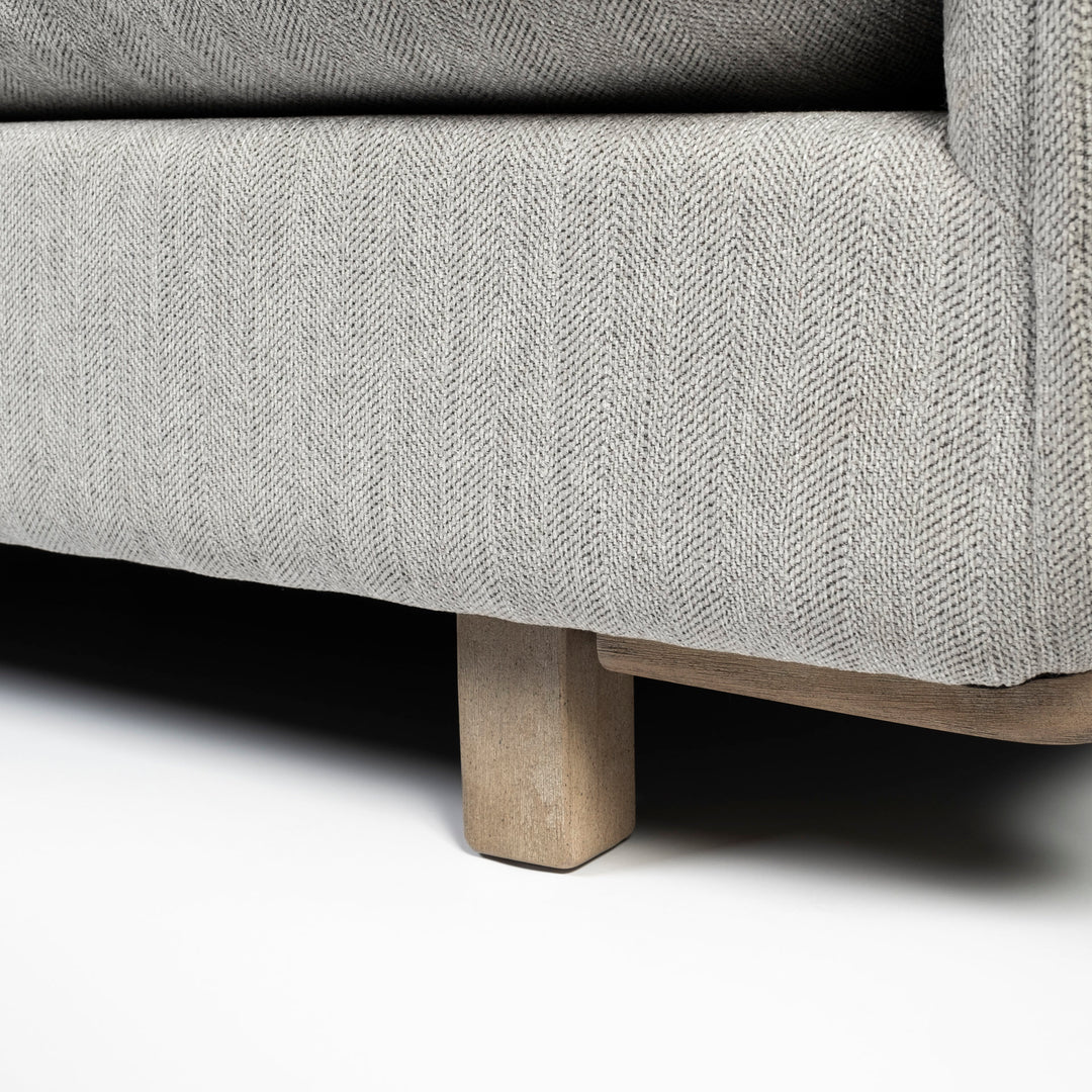 Roy I 84" Frost Gray Upholstered Three Seater Sofa