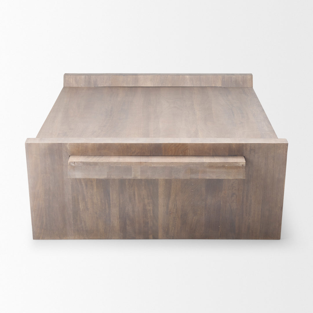 Elaine 59x36 Brown Solid Wood Top & Base Coffee Table