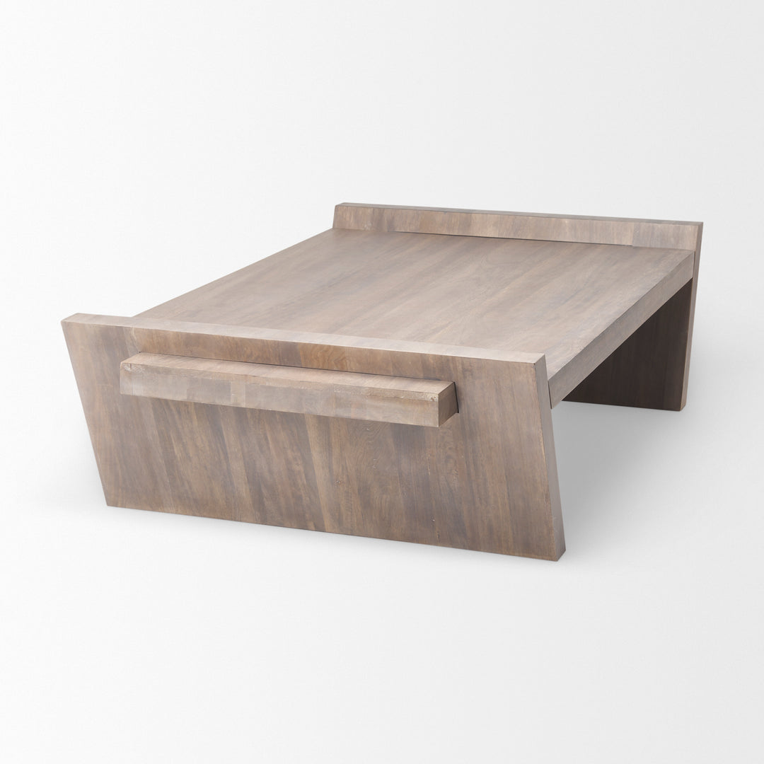 Elaine 59x36 Brown Solid Wood Top & Base Coffee Table