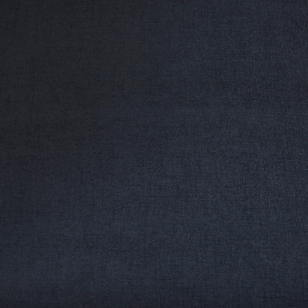 Brooks 90.2L x 34.8W x 33.5H Navy Blue Fabric Three Seater Sofa W/ Medium Brown Wooden Legs