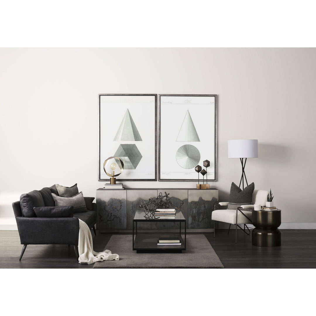 Catriona 17L x 17W x 20H Gold Accent Hourglass Table