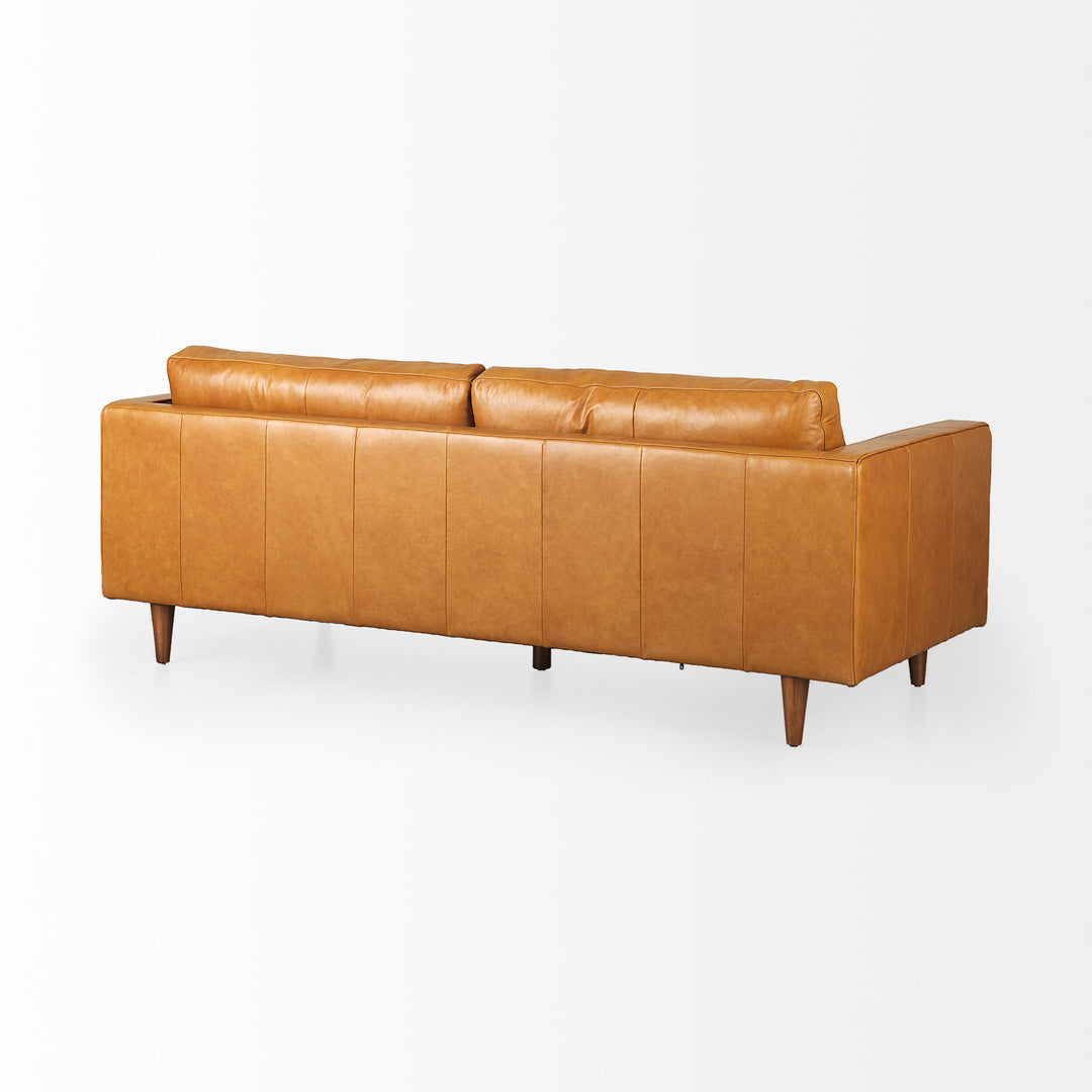 Svend 88.0L x 38.0W x 34.0H Tan Leather Sofa