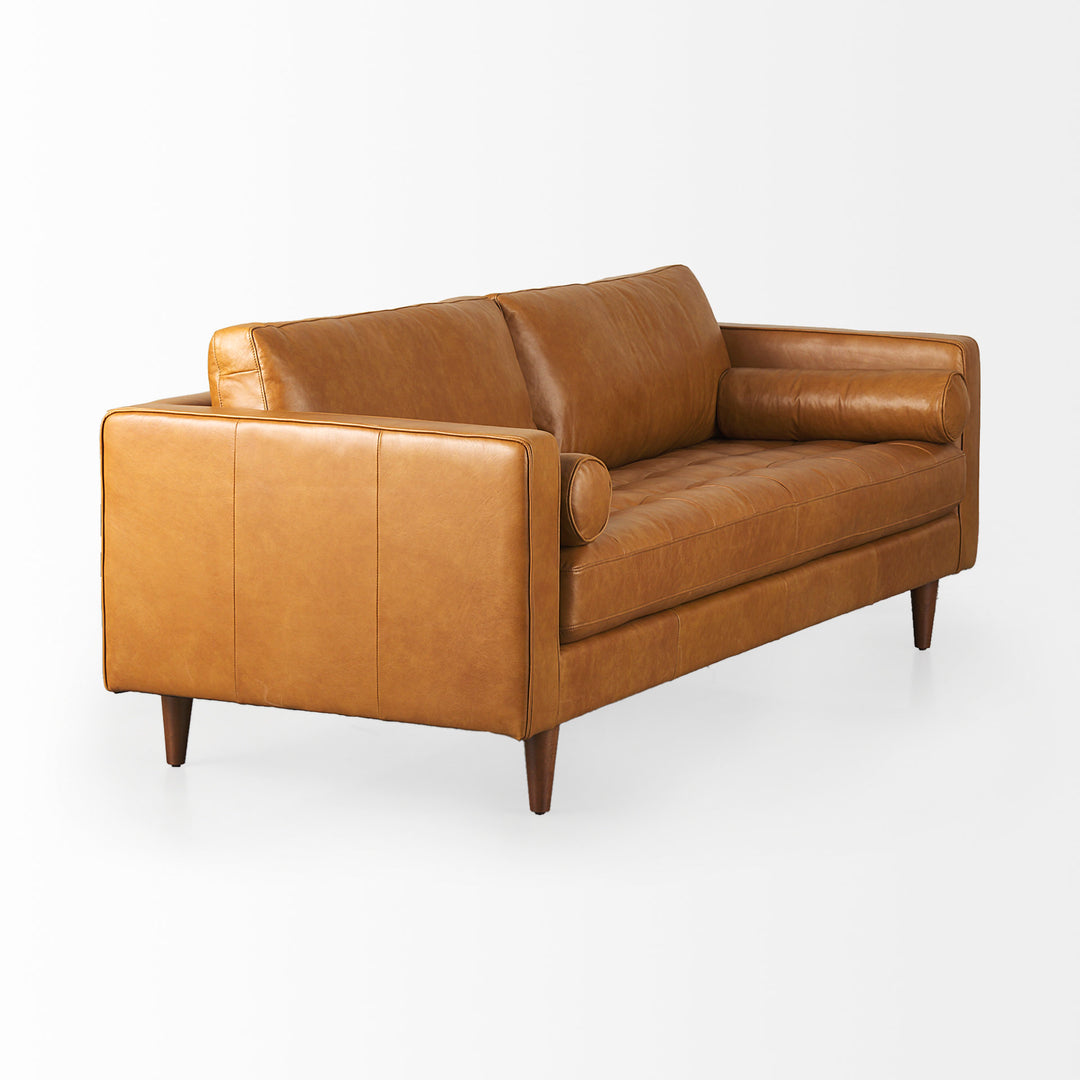 Svend 88.0L x 38.0W x 34.0H Tan Leather Sofa