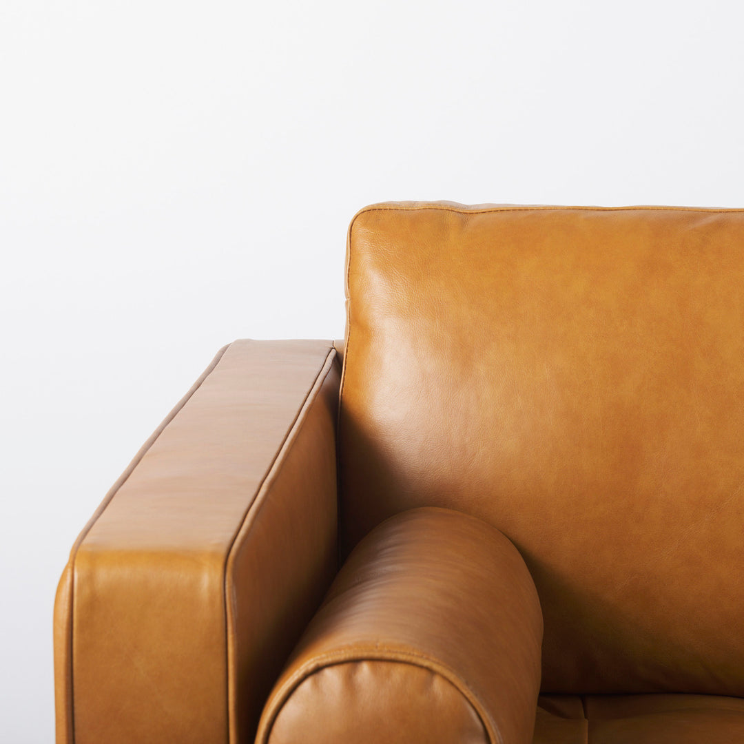 Svend 88.0L x 38.0W x 34.0H Tan Leather Sofa