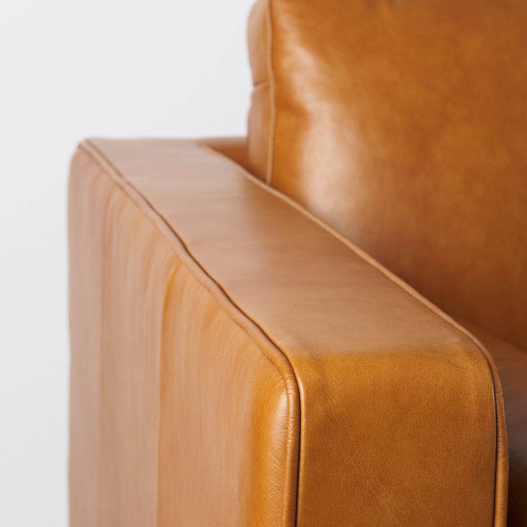 Svend 88.0L x 38.0W x 34.0H Tan Leather Sofa