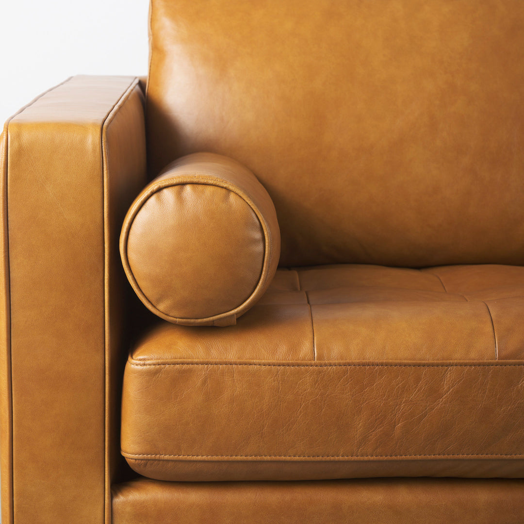 Svend 88.0L x 38.0W x 34.0H Tan Leather Sofa