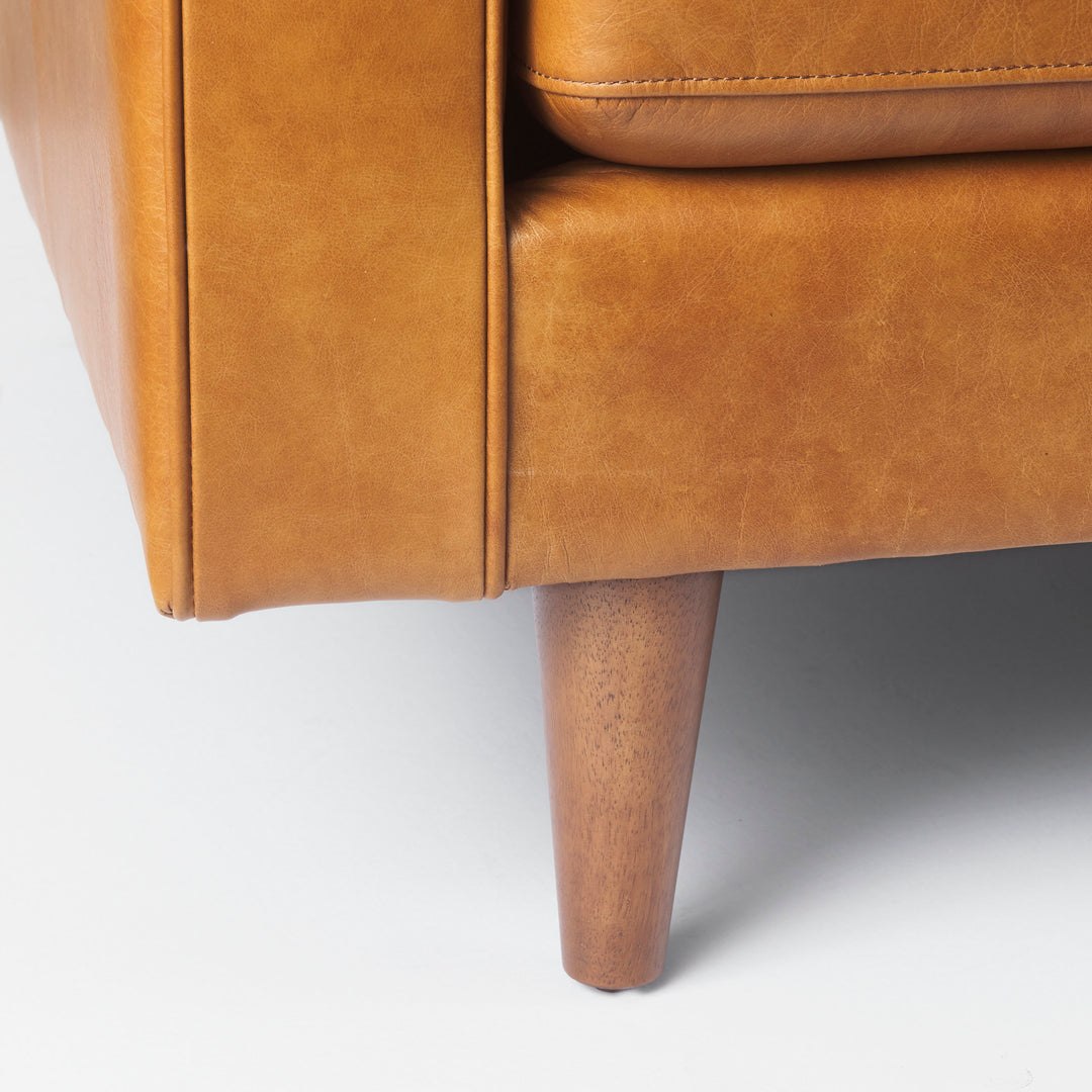 Svend 88.0L x 38.0W x 34.0H Tan Leather Sofa