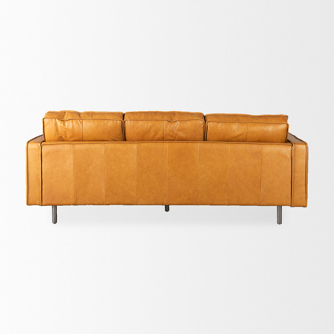 D'Arcy 88.0L x 37.0W x 34.0H Tan Leather Sofa