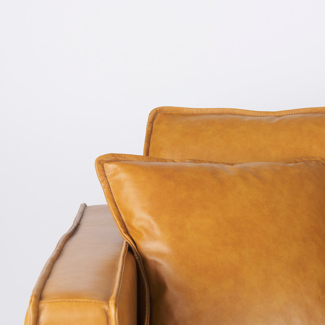 D'Arcy 88.0L x 37.0W x 34.0H Tan Leather Sofa