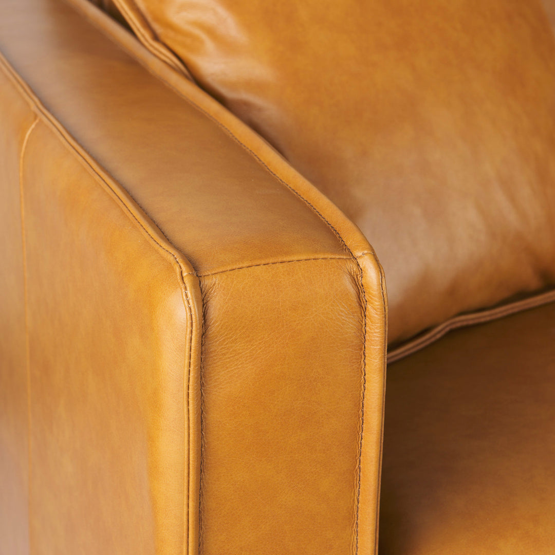 D'Arcy 88.0L x 37.0W x 34.0H Tan Leather Sofa
