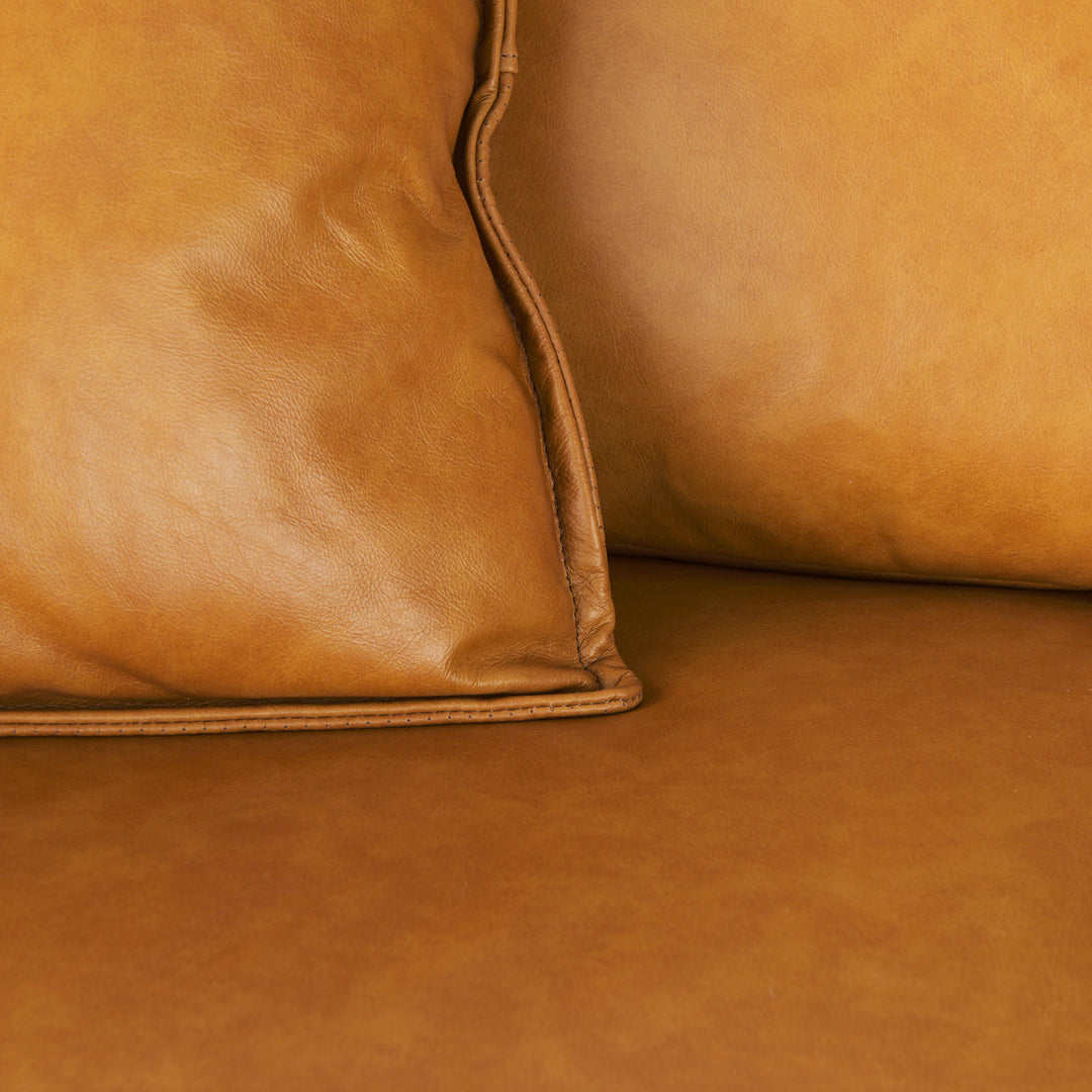 D'Arcy 88.0L x 37.0W x 34.0H Tan Leather Sofa