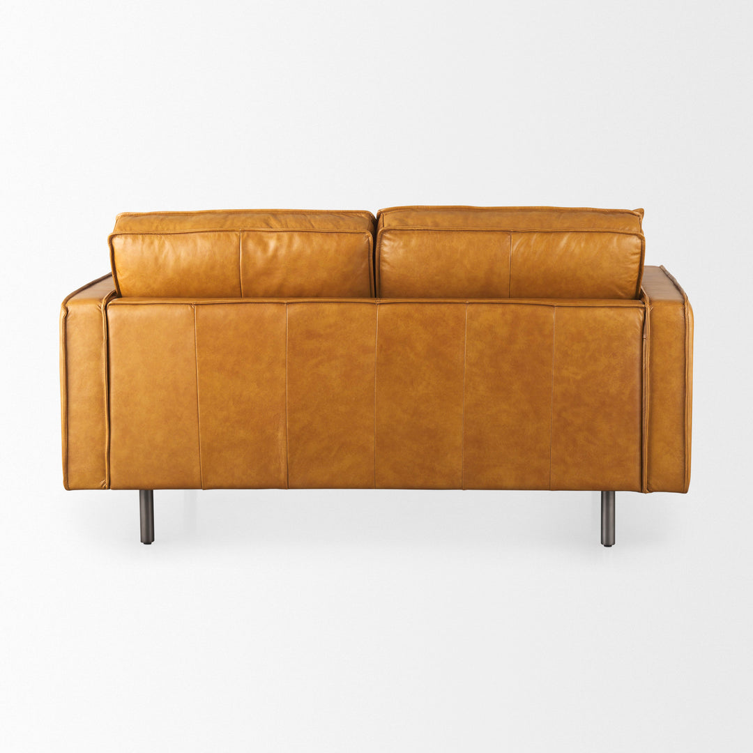 D'Arcy 65.0L x 37.0W x 34.0H Tan Leather Love Seat