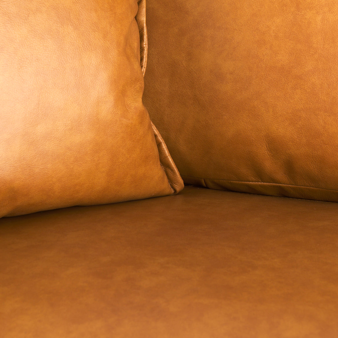 D'Arcy 65.0L x 37.0W x 34.0H Tan Leather Love Seat