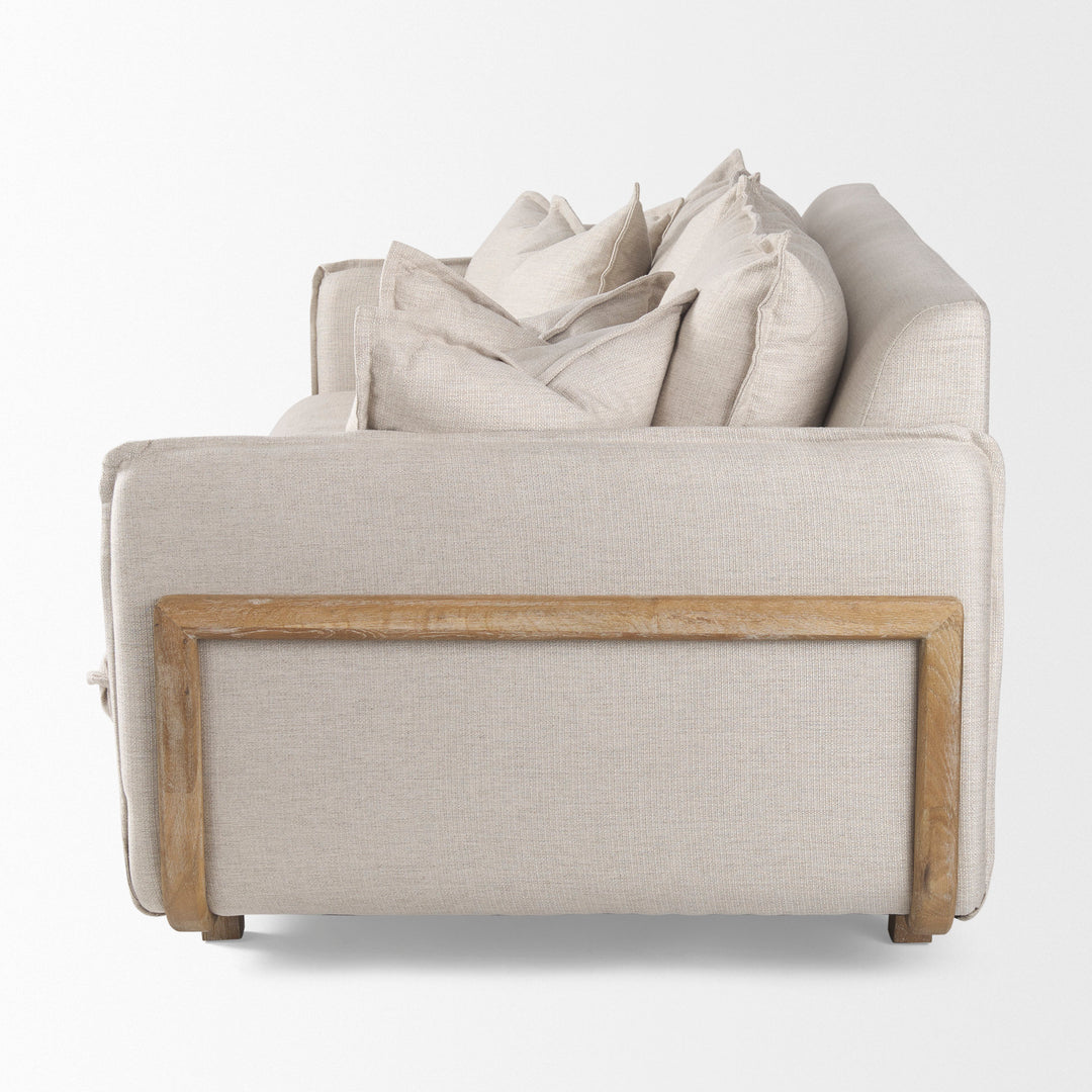 Roy I 84" Beige Upholstered Three Seater Sofa
