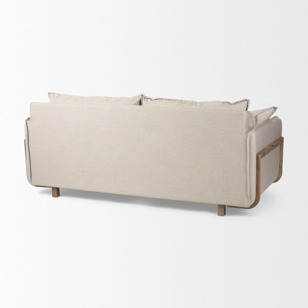 Roy I 84" Beige Upholstered Three Seater Sofa