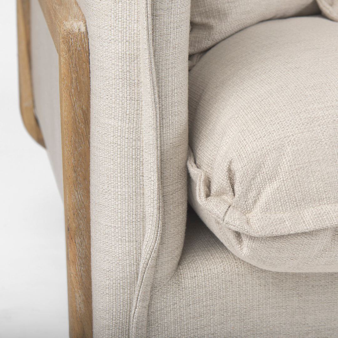 Roy I 84" Beige Upholstered Three Seater Sofa