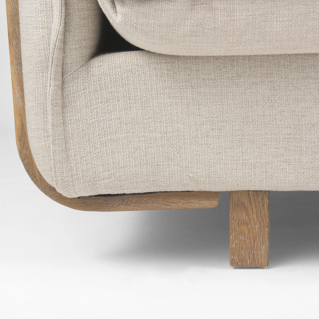 Roy I 84" Beige Upholstered Three Seater Sofa