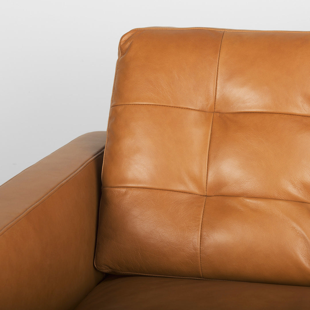 Olaf 88.2L x 37.8W x 35.0H Tan Leather Sofa