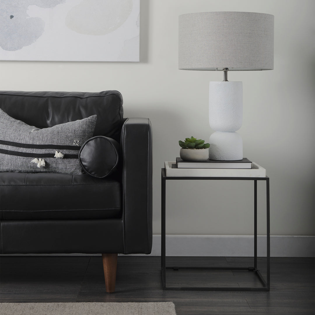 Svend 88.0L x 38.0W x 34.0H Black Leather Sofa
