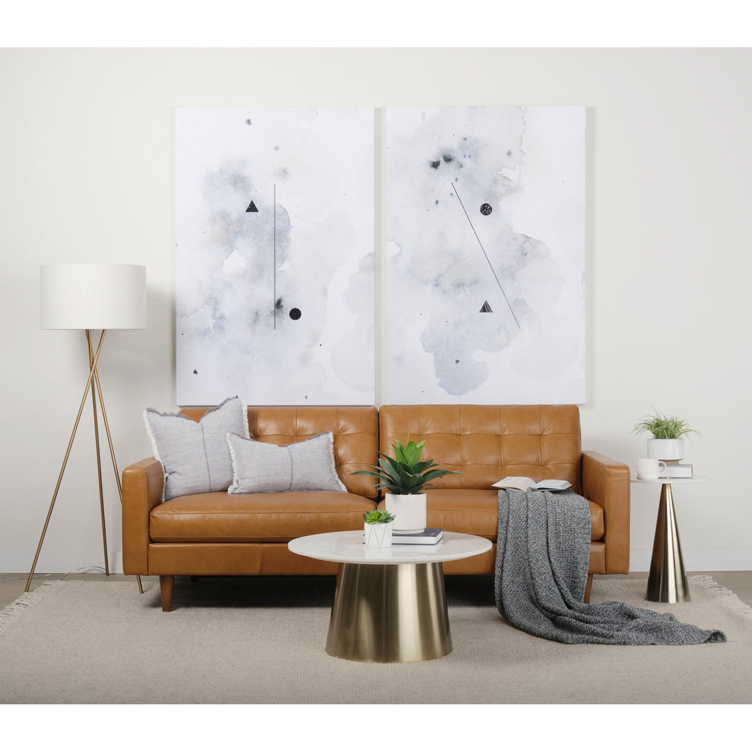 Olaf 88.2L x 37.8W x 35.0H Tan Leather Sofa