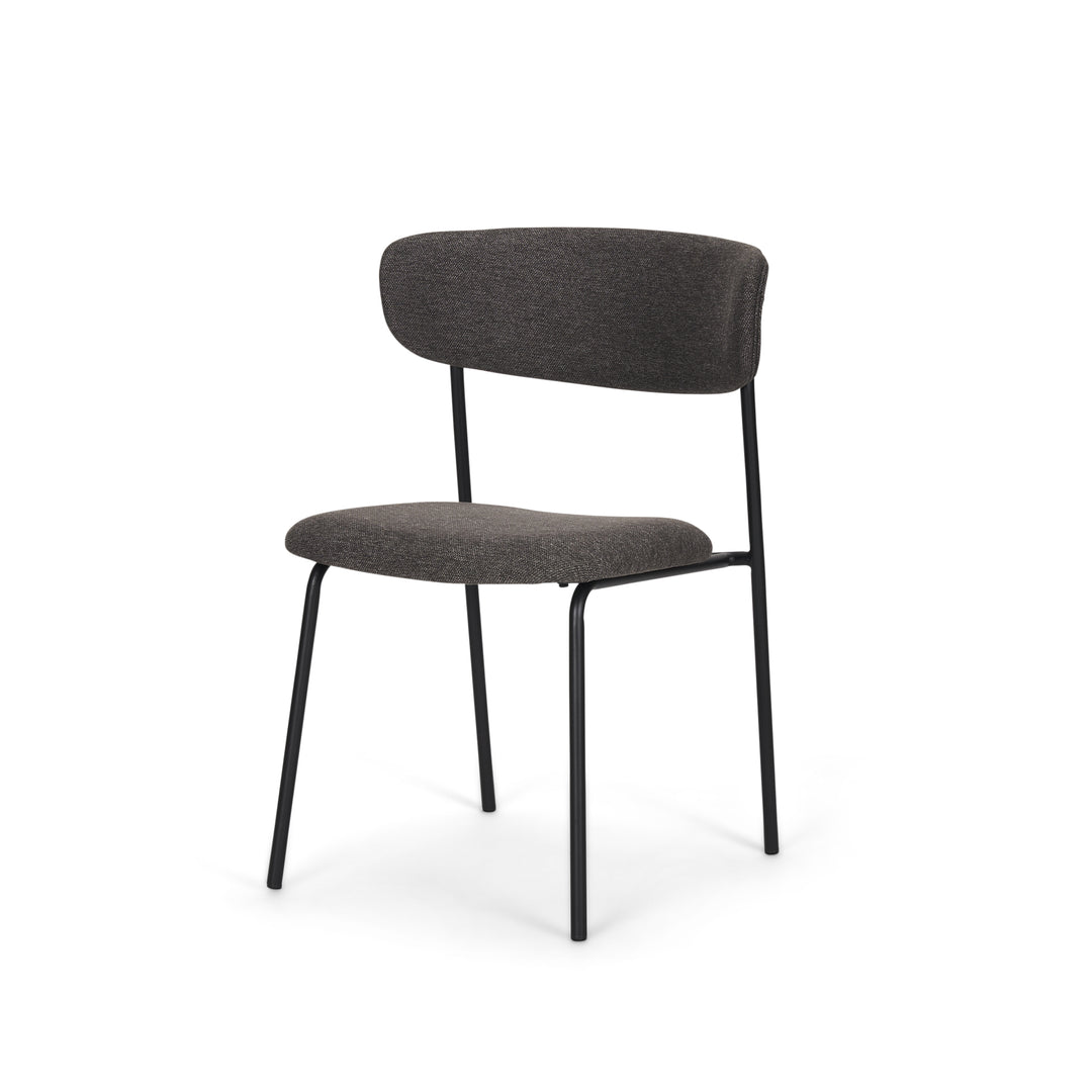 Corey Dining Chair w/ Gray Fabric & Matte Black Metal