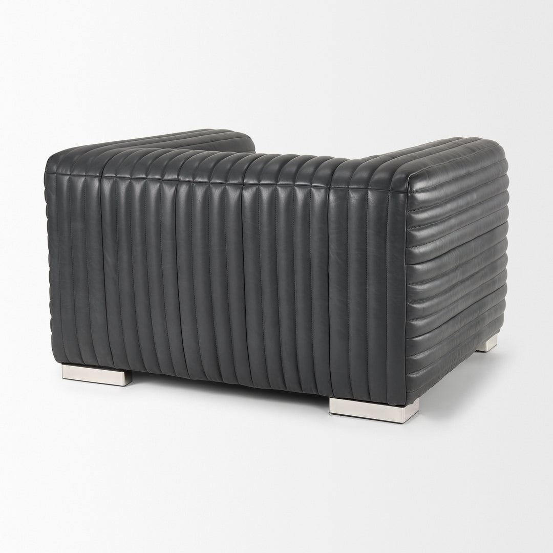 Ricciardo Black Leather Upholstered Arm Chair
