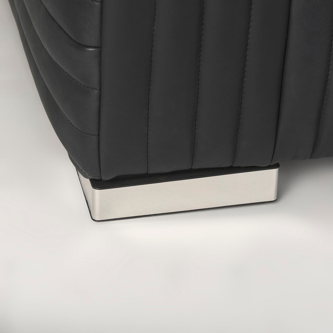 Ricciardo Black Leather Upholstered Arm Chair
