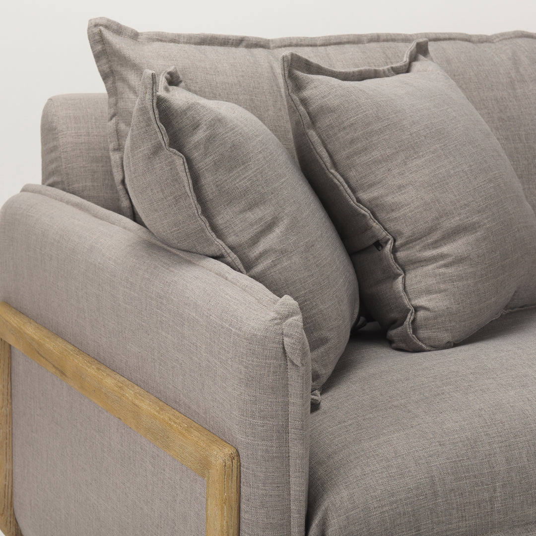 Roy I 84" Flint Gray Upholstered Three Seater Sofa