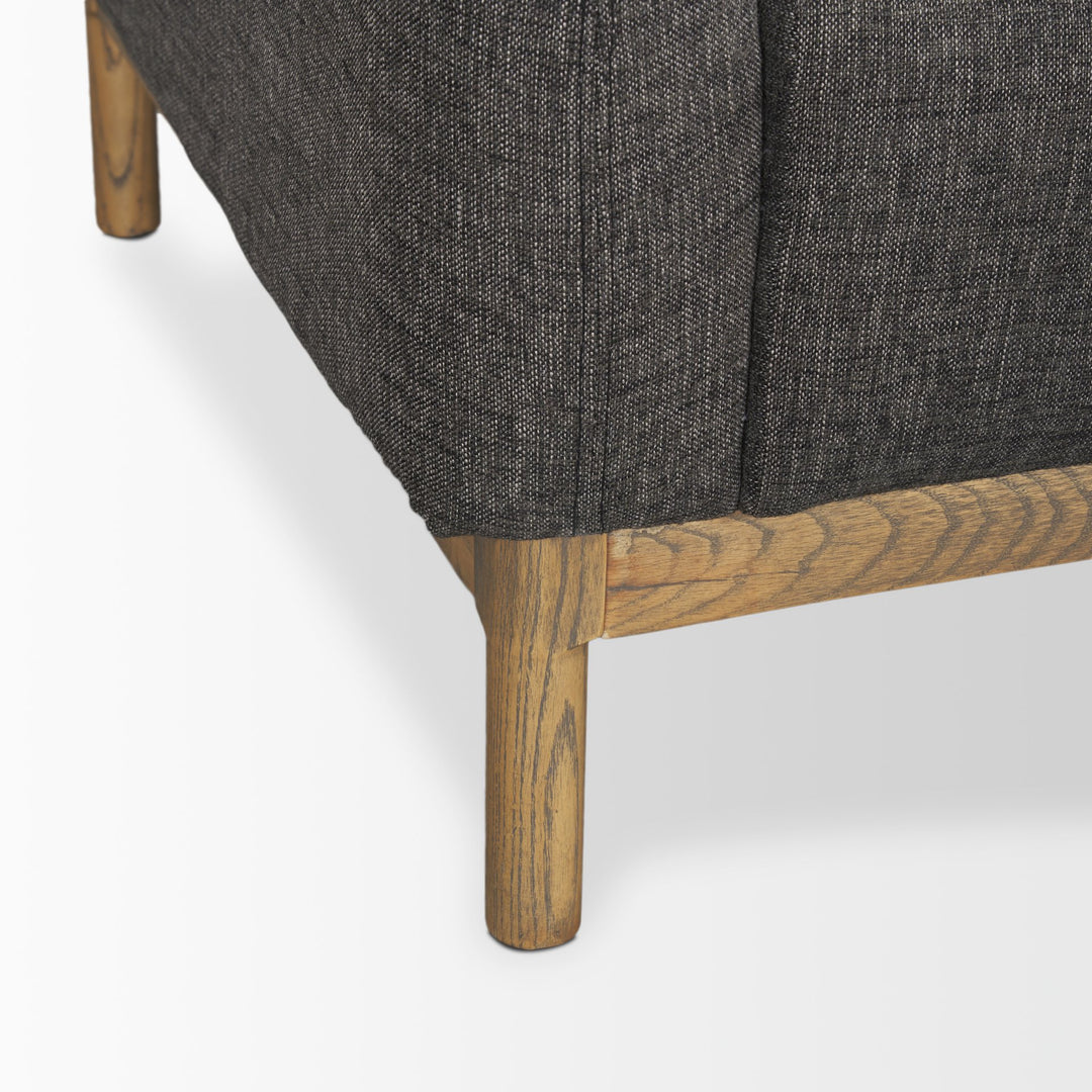 Hale Sofa W/ Medium Brown Wood and Gray Fabric