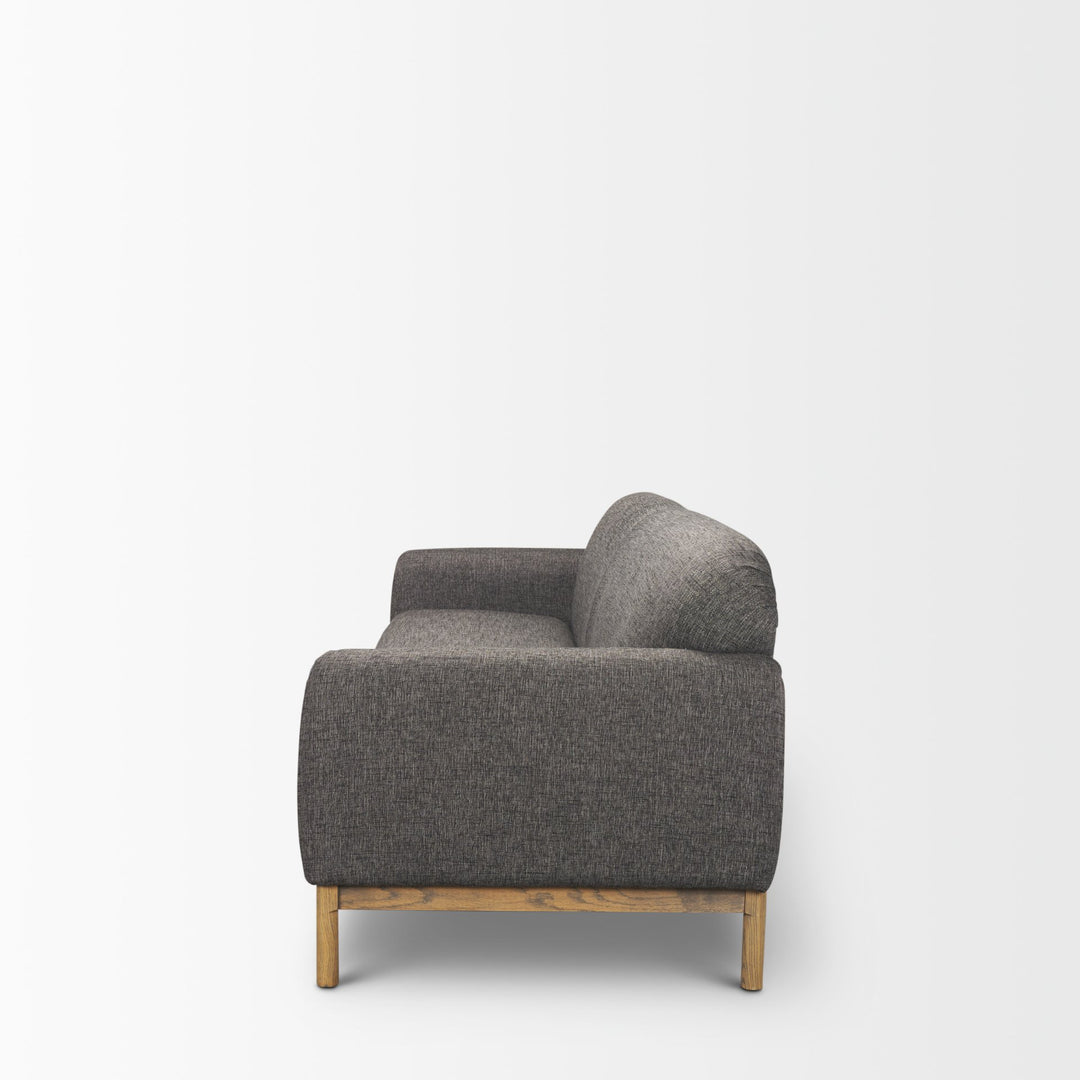 Hale Sofa W/ Medium Brown Wood and Gray Fabric