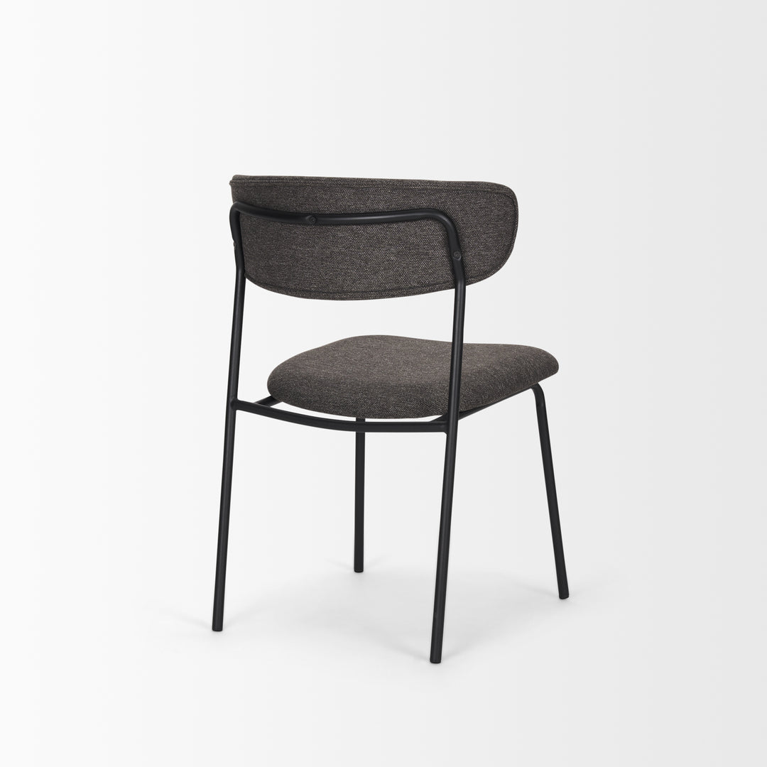 Corey Dining Chair w/ Gray Fabric & Matte Black Metal